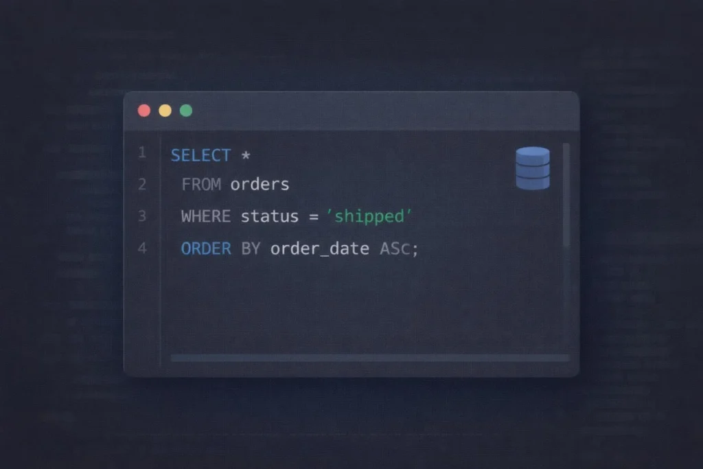 SQL query execution SELECT WHERE example