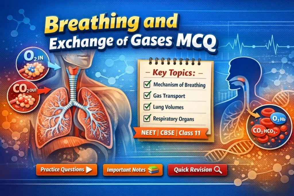 breathing and exchange of gases mcq